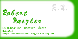 robert maszler business card