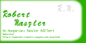 robert maszler business card